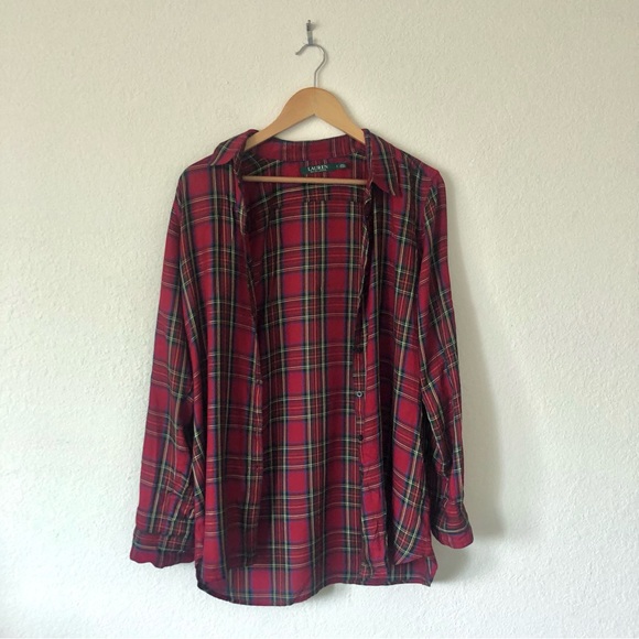 RALPH LAUREN Multi-color Plaid Long Sleeves Blouse – Women's Large - Picture 3 of 11